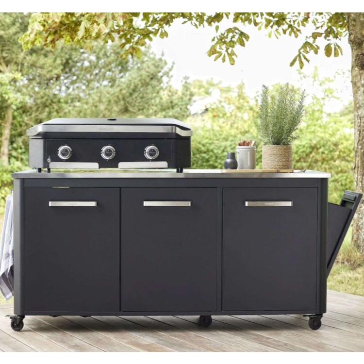 Cozze Werkbank, Werkbank, 3 Türen und 6 Rollen, mit klappbaren Arbeitstischen, 180 cm