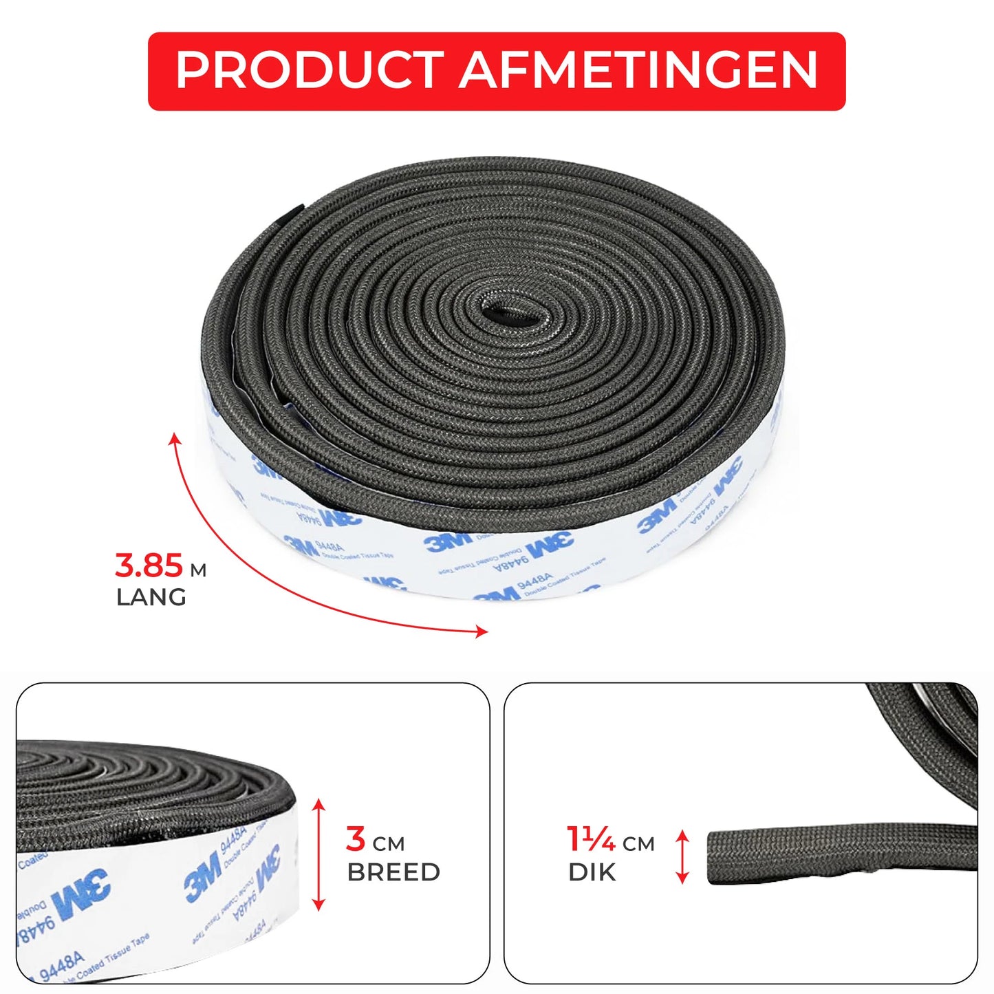 FireTech Fiberglass Infinity Vilt – Universele Kamado Pakking (3,85m x 3cm) met 3 Connectors