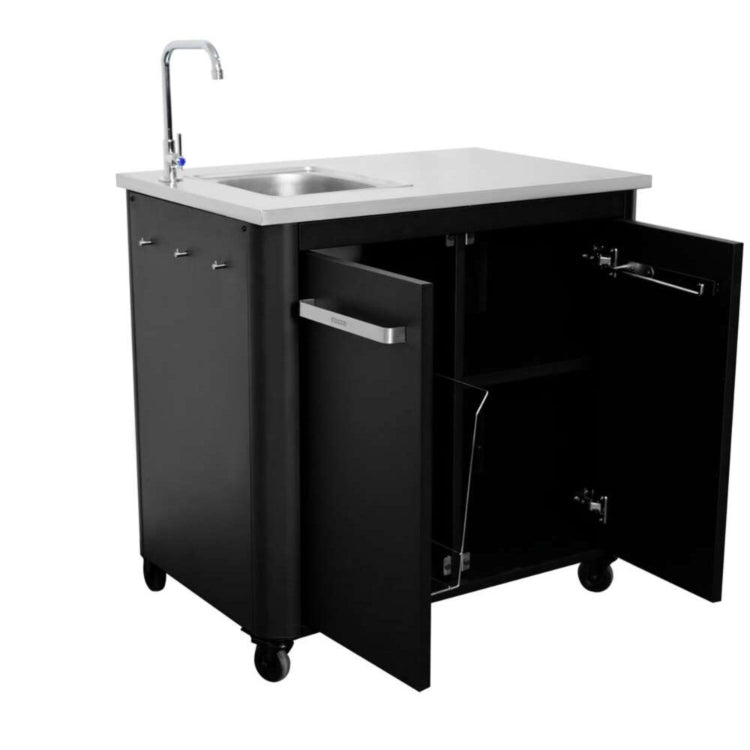 Cozze Werkbank 2 Türen und 4 Rollen mit klappbaren Arbeitstischen 120 cm