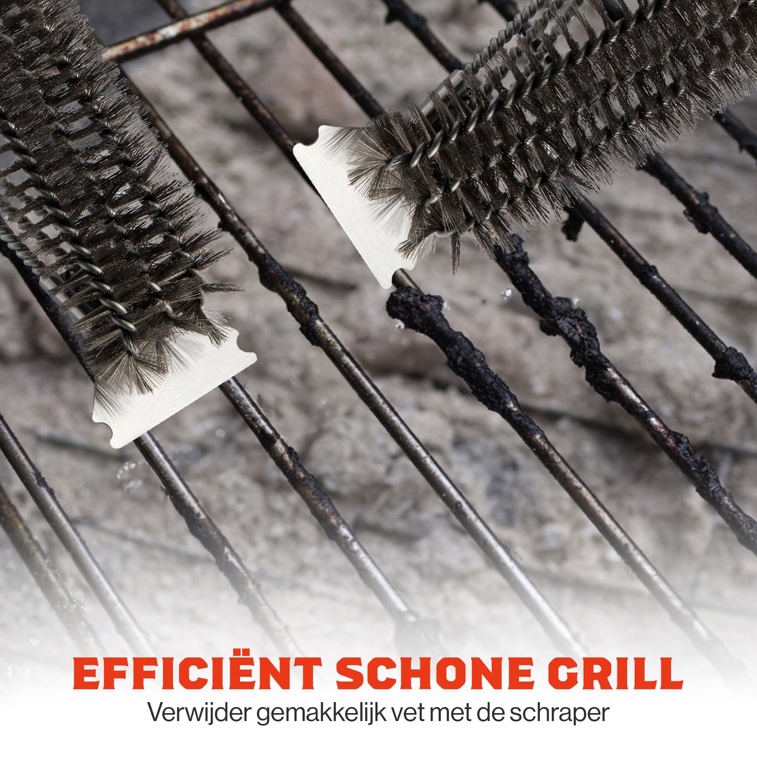 Brosse pour barbecue FireTech 3 pièces avec Grattoir