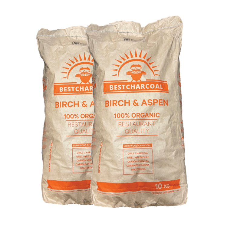 2X BestCharcoal Birch en Aspen Houtskool – 10kg