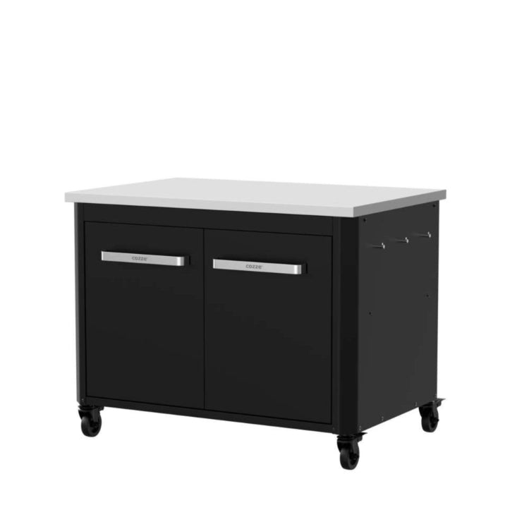 Cozze Werkbank 2 Türen und 4 Rollen mit klappbaren Arbeitstischen 120 cm