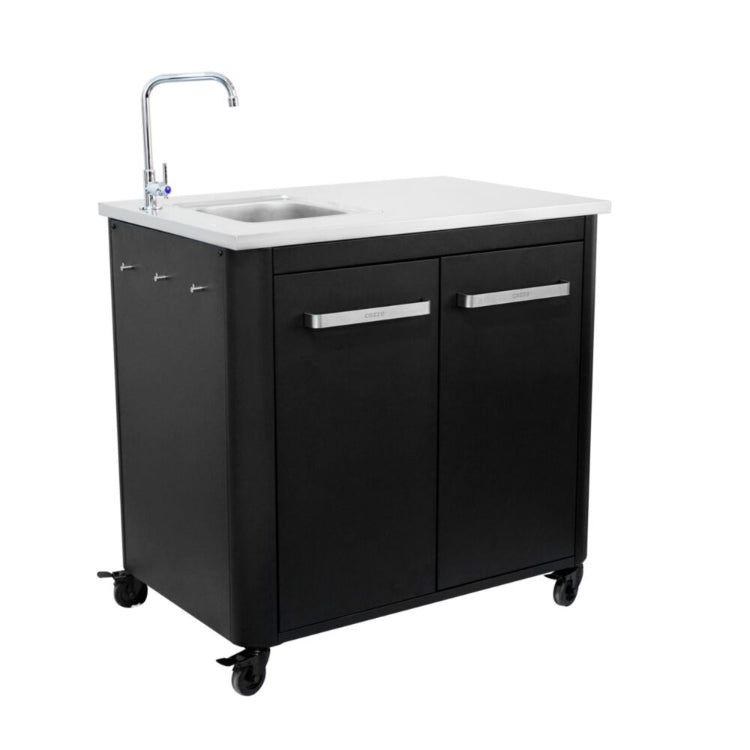 Cozze Werkbank 2 Türen und 4 Rollen mit klappbaren Arbeitstischen 120 cm