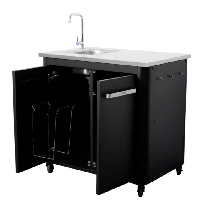 Cozze Werkbank 2 Türen und 4 Rollen mit klappbaren Arbeitstischen 120 cm