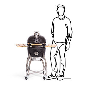 YAKINIKU - Medium 16 inch Kamado incl. Onderstel en Zijtafels