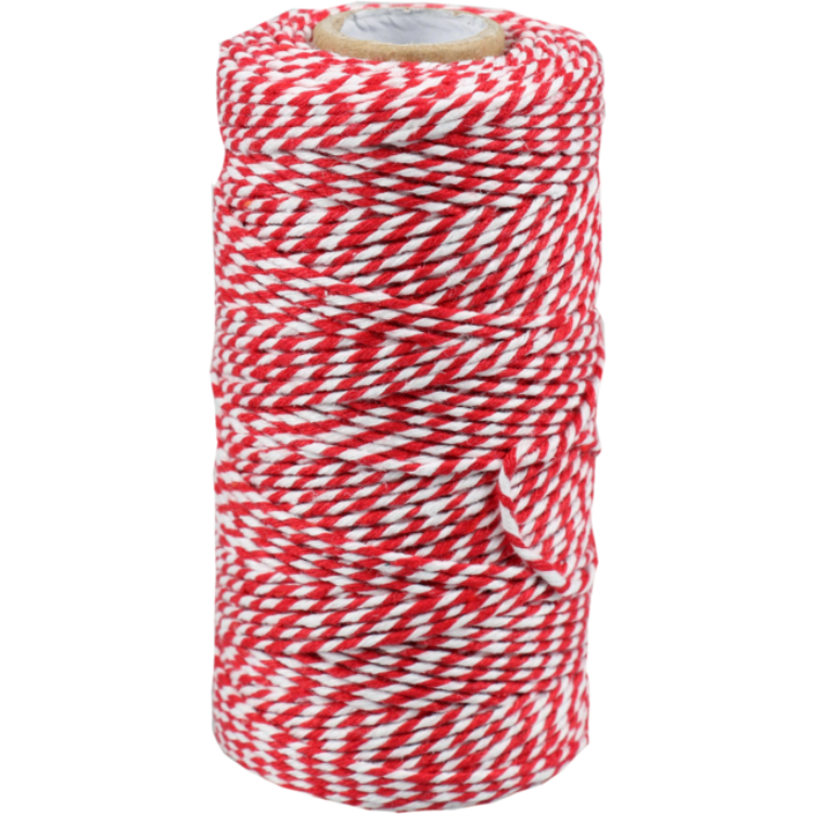 Rolladetouw rood-wit 140m