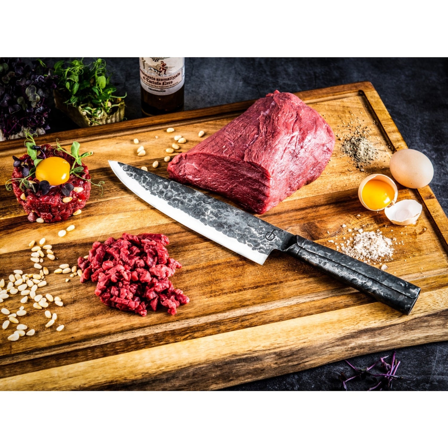 COUTEAU DE CHEF FORGÉ BRUTE 20CM ACIER INOXYDABLE