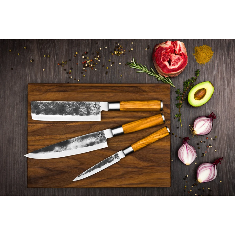 FORGED Olive 3-delig messenset RVS