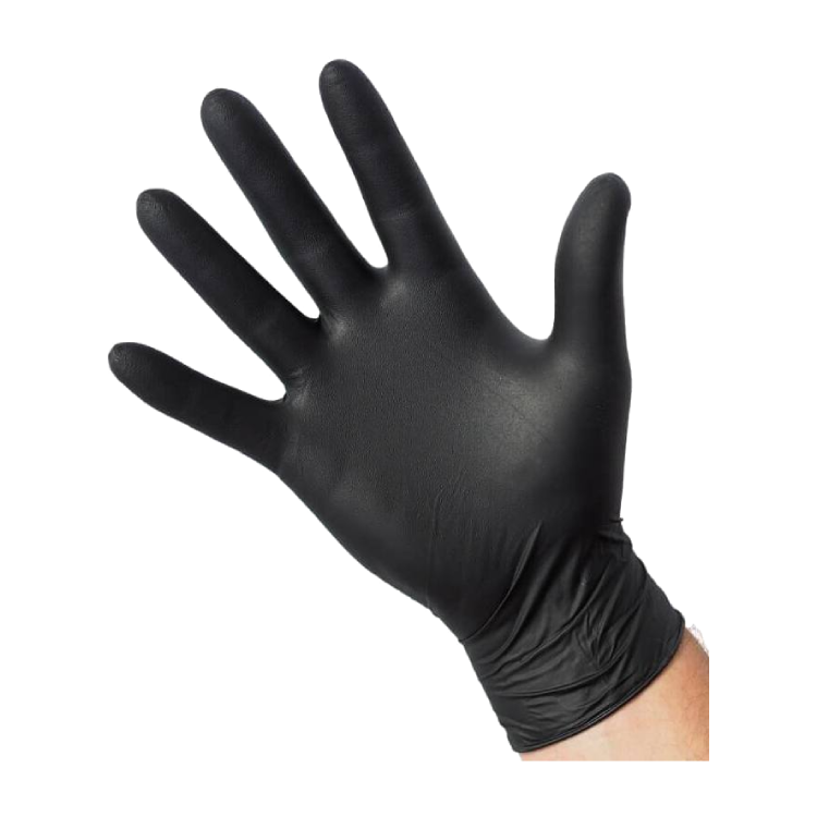 Gants nitrile Cat III non poudrés noirs - 100 pcs. L