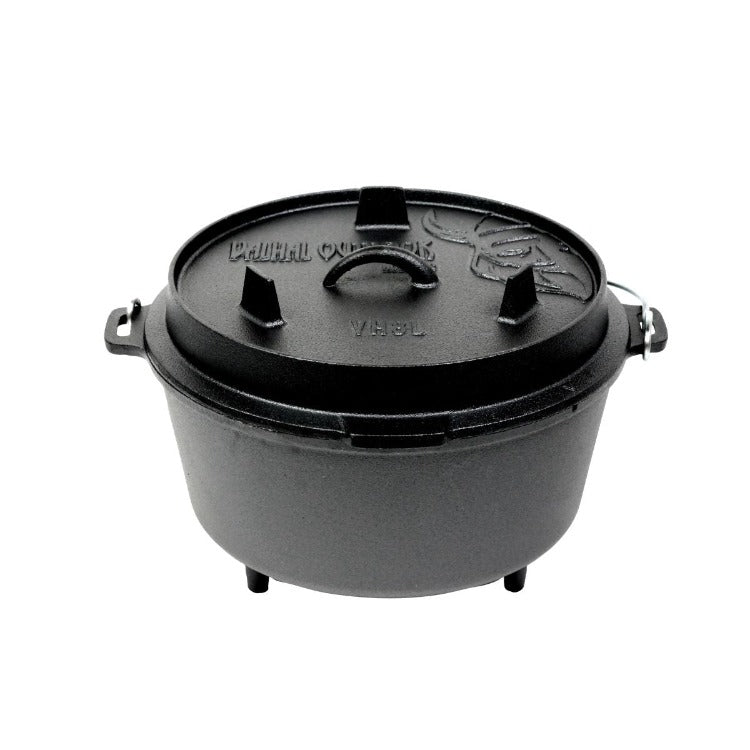 Valhal Outdoor - Cocotte en fonte avec pieds, 8 litres