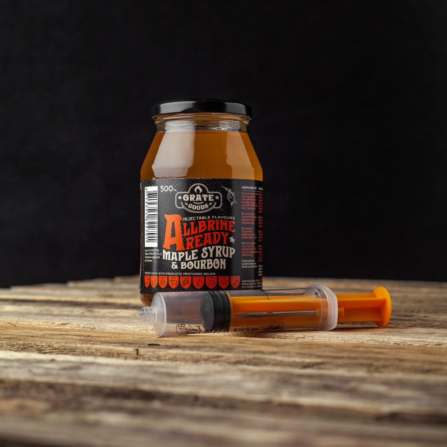 Grate Goods - AllBrine Ready Maple syrup & Bourbon incl. Injector