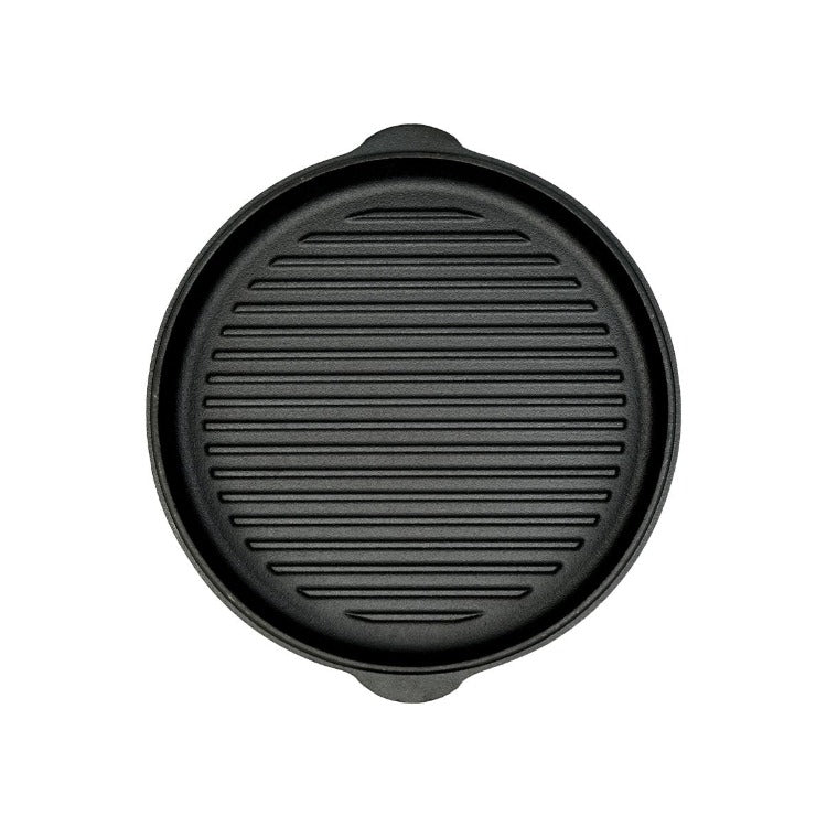 Valhal Outdoor - Poêle à frire en fonte avec couvercle ø 25 cm et motif grill