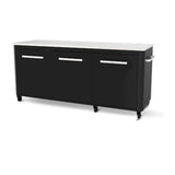 Cozze Werkbank, Werkbank, 3 Türen und 6 Rollen, mit klappbaren Arbeitstischen, 180 cm