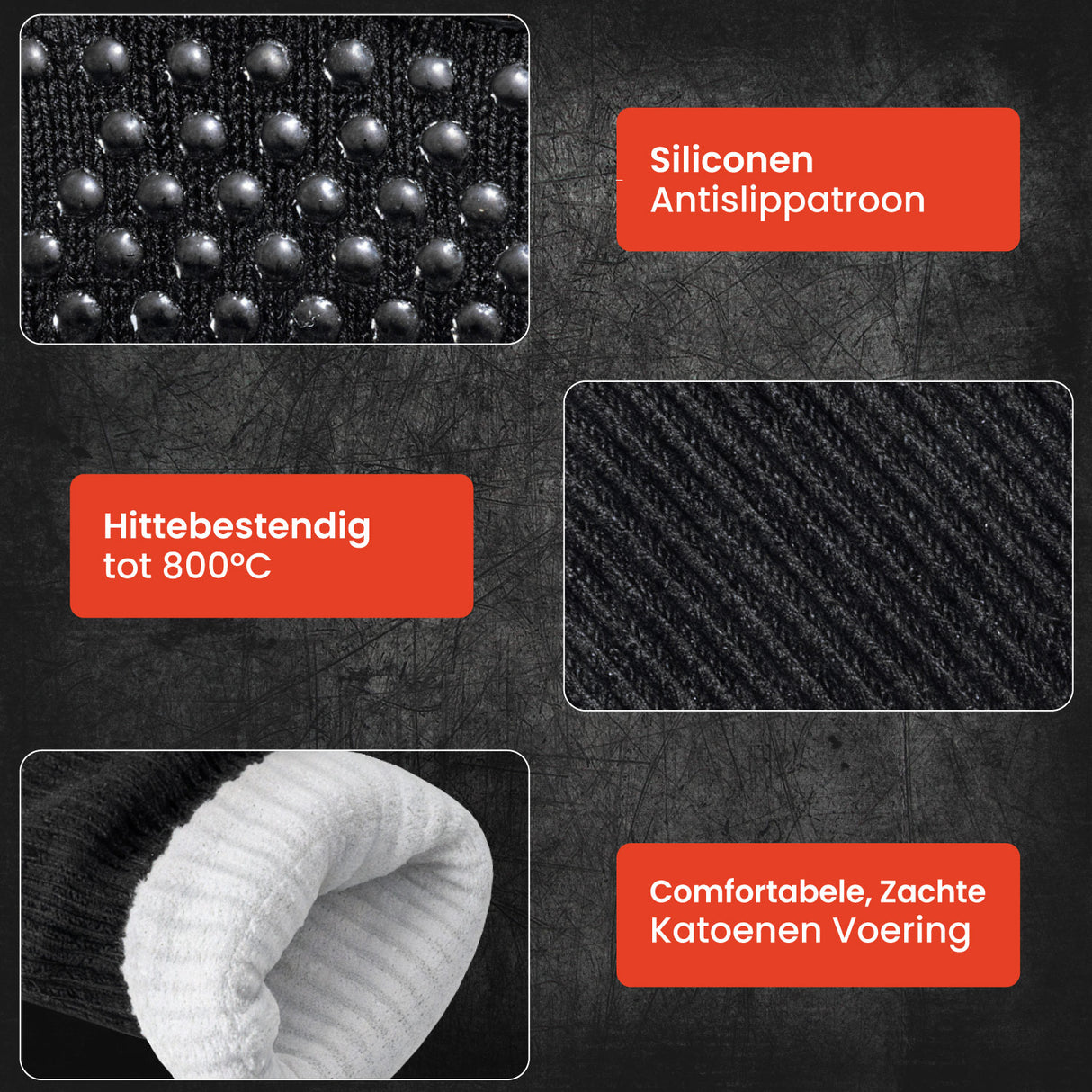 FireTech - Gants de barbecue haut de gamme - Résistants à la chaleur jusqu'à 800 degrés