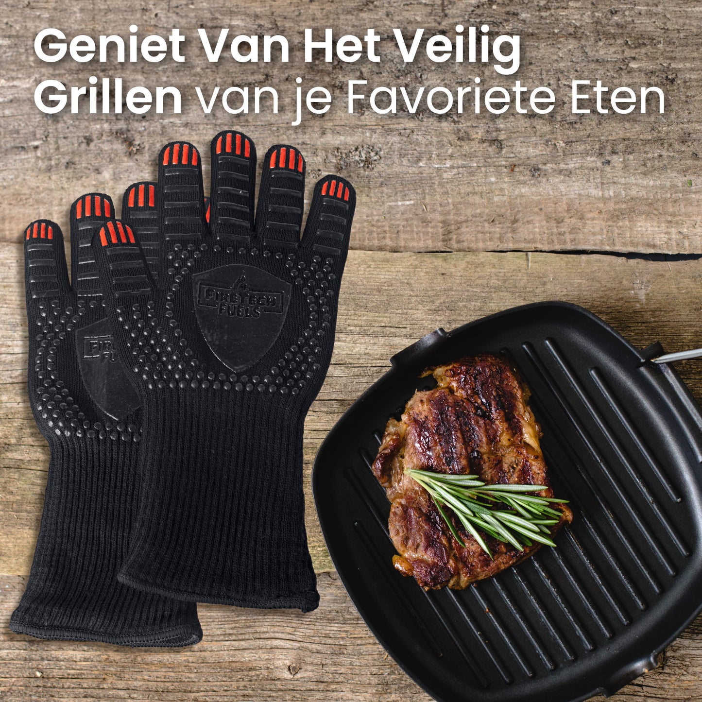 FireTech - Premium BBQ Handschoenen - Hittebestendig tot 800 graden