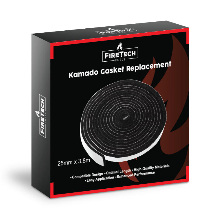 FireTech Fiberglas Infinity Filz – Universelle Kamado-Dichtung (3,85 m x 3 cm) mit 3 Anschlüssen