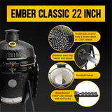 GRLLR Ember - Classic 22 inch Kamado Charcoal Black | Solo