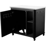 Cozze Werkbank 2 Türen und 4 Rollen mit klappbaren Arbeitstischen 120 cm