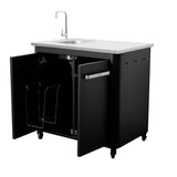 Cozze Werkbank 2 Türen und 4 Rollen mit klappbaren Arbeitstischen 120 cm