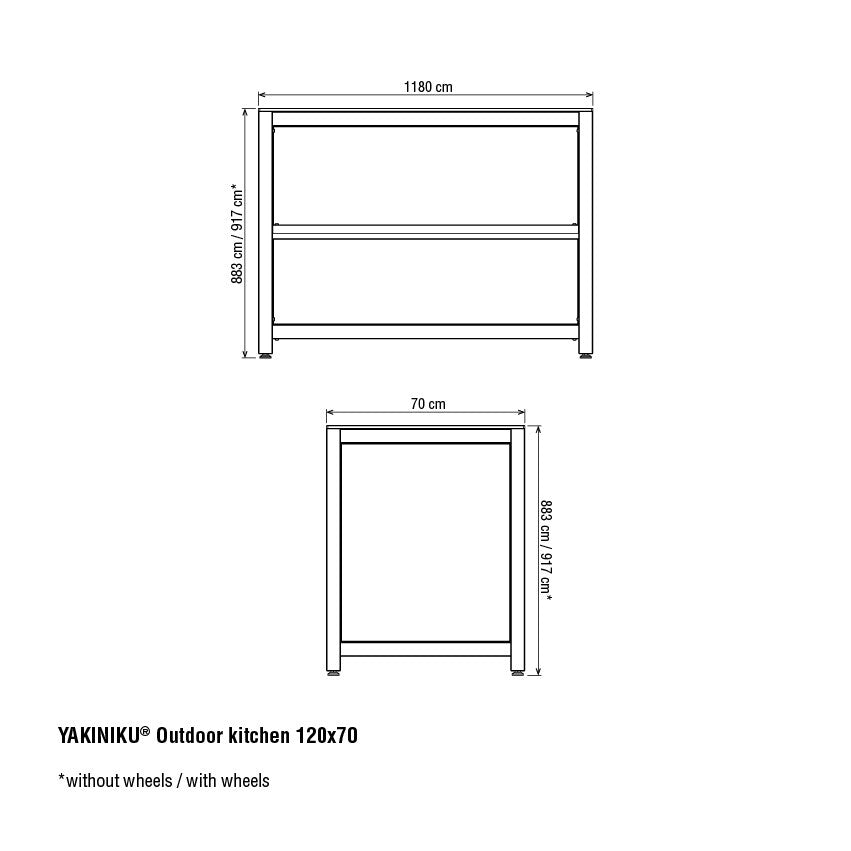 Yakiniku - Luxe buitenkeuken frame 120x70cm met 19'' gat