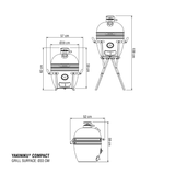YAKINIKU - Compact 13 inch Kamado Grill incl. draagbaar onderstel