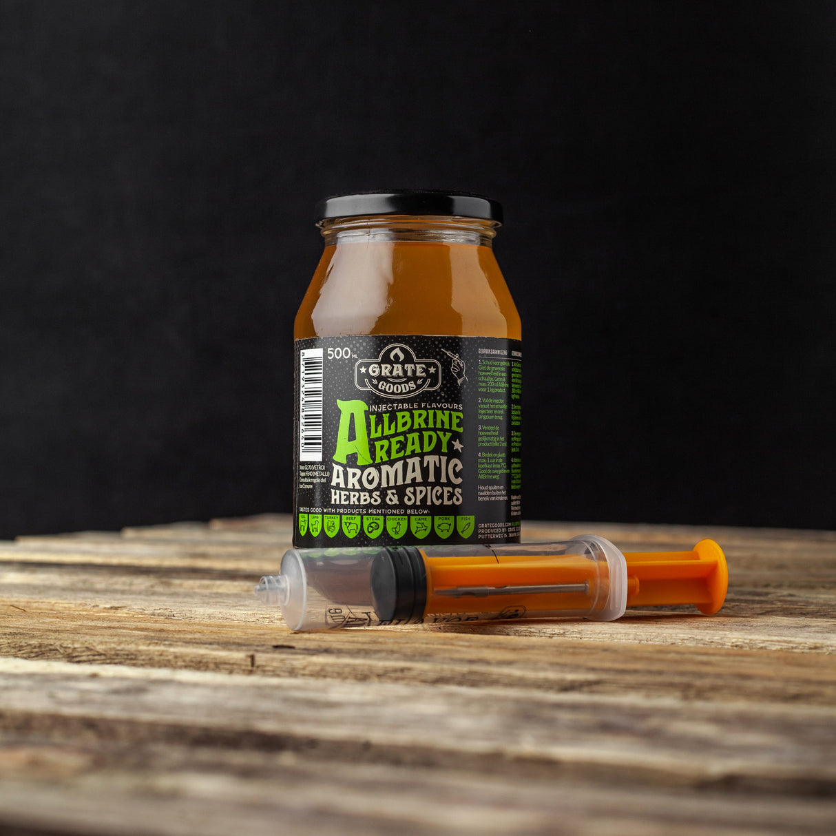 Grate Goods - Herbes aromatiques et épices prêtes à l'emploi AllBrine, incl. Injecteur