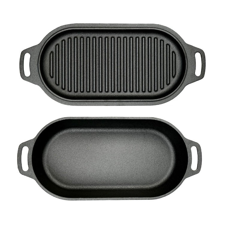 Valhal Outdoor - Faitout/2 poêles ovales en fonte 2 litres