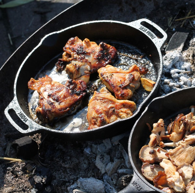 Valhal Outdoor - Poêle en fonte avec poignées ø30 cm